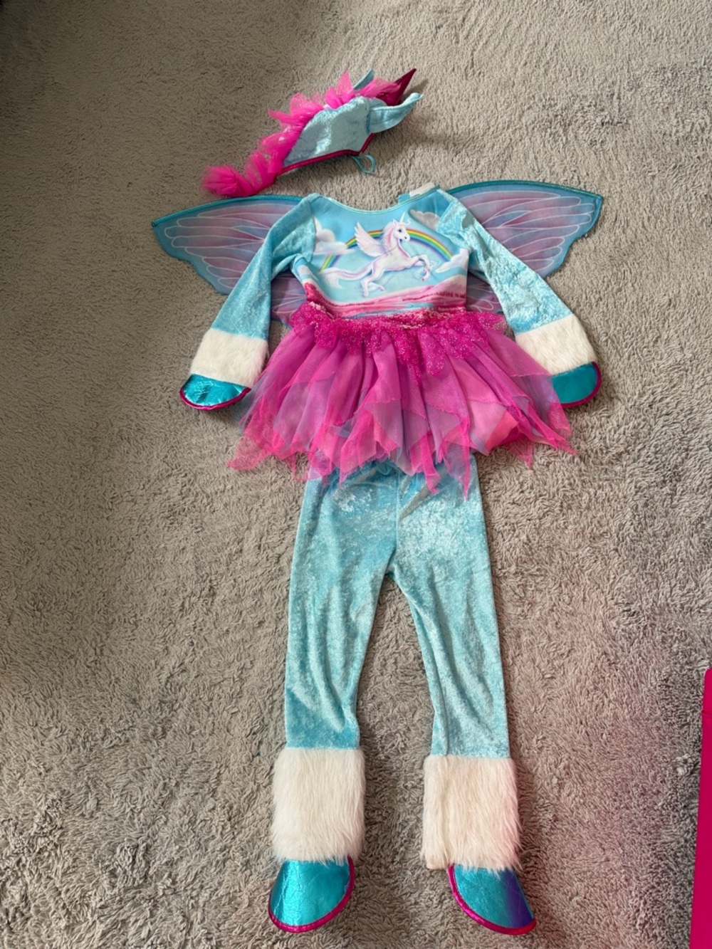Kids Blue & Pink Unicorn Fairy Costume
